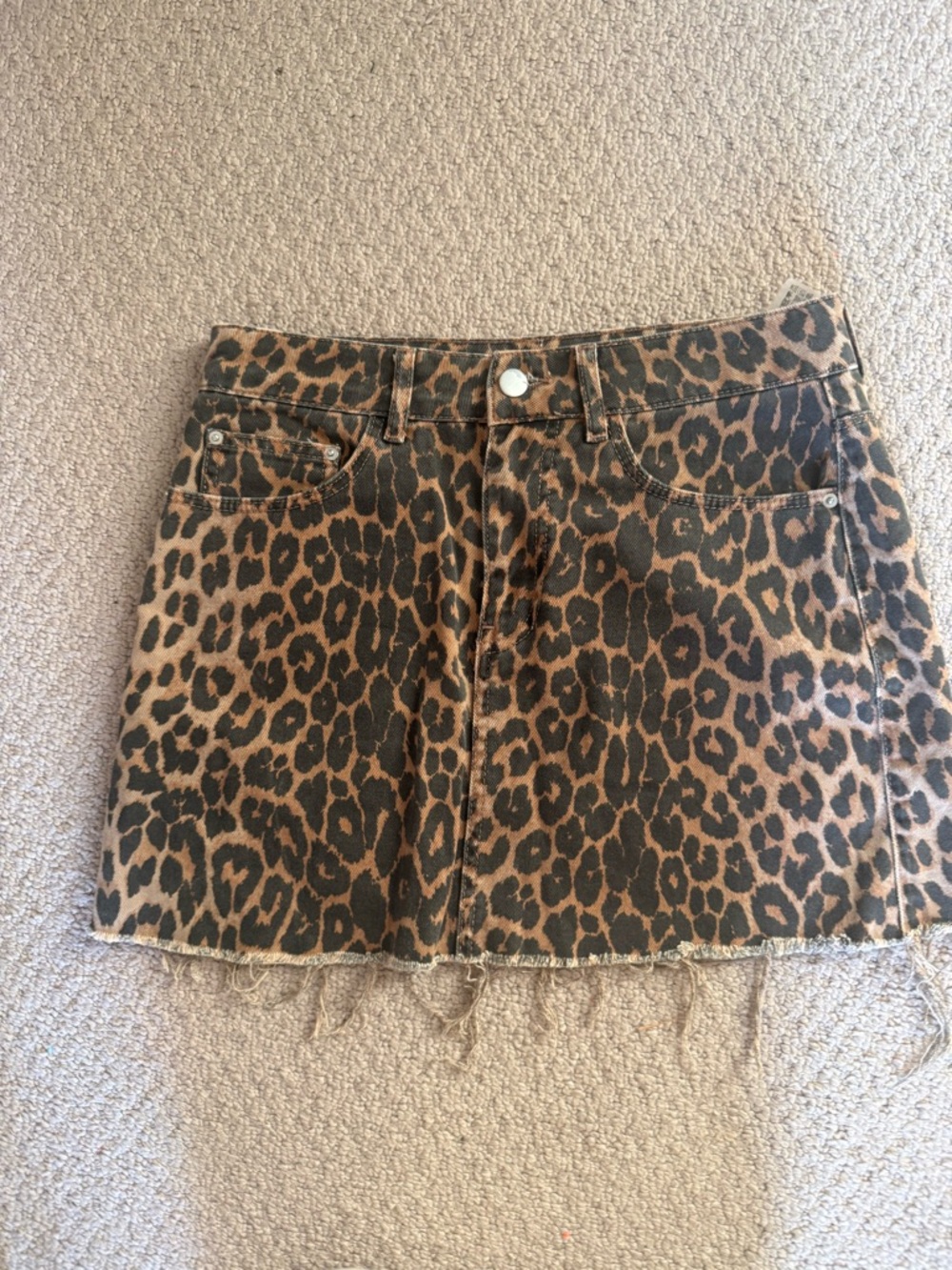 Zara Leopard Print Mini Skirt - Black and Brown